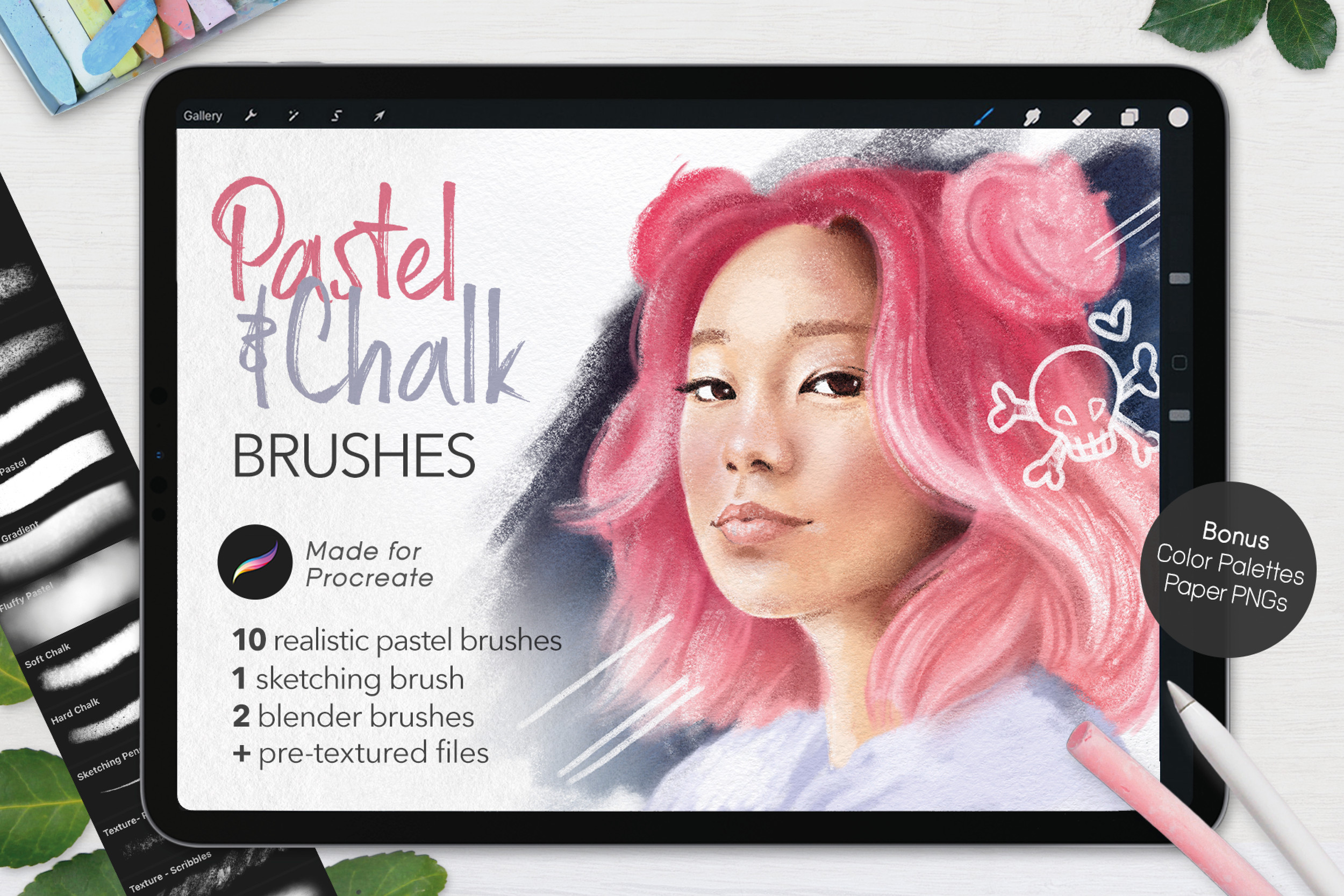 Ultimate Pastel & Chalk Brushes For Procreate Genevieve's Design Studio
