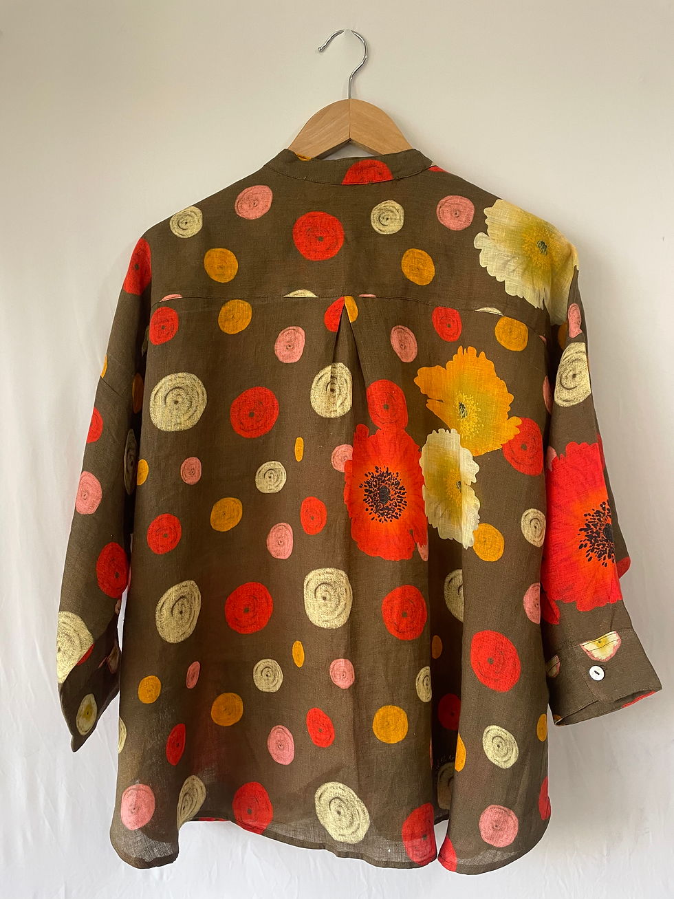 Thumbnail: Polka Poppies - Oversized linen top
