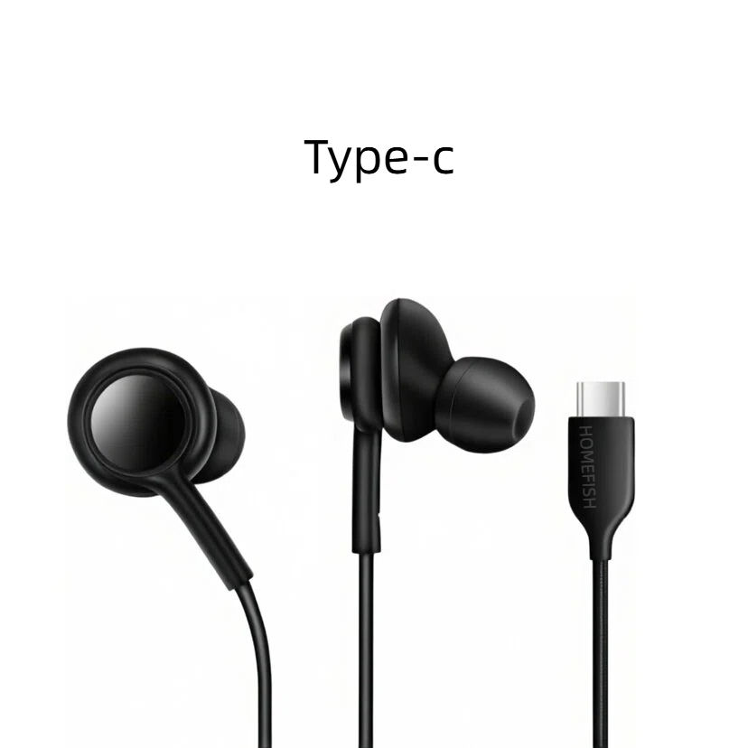 Thumbnail: Wired Earbuds In-Ear Headphones with Mic HiFi Stereo Sound Tangle-Free Braided C