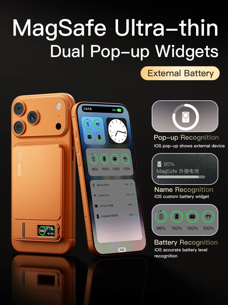 Thumbnail: 10000mAh Magnetic Powerbank 15W Wireless Power bank PD 20W Fast Charing External