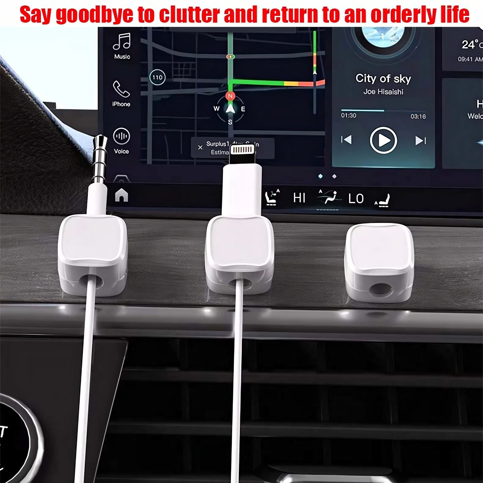 Magnetic Cable Holder Self Adhesive Cord Clip Smooth Pulling Charging Cable Keep
