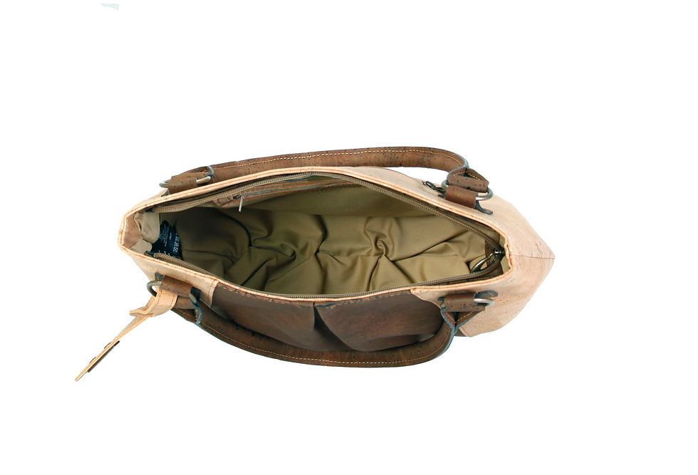 Thumbnail: Schoudertas beige met bruin