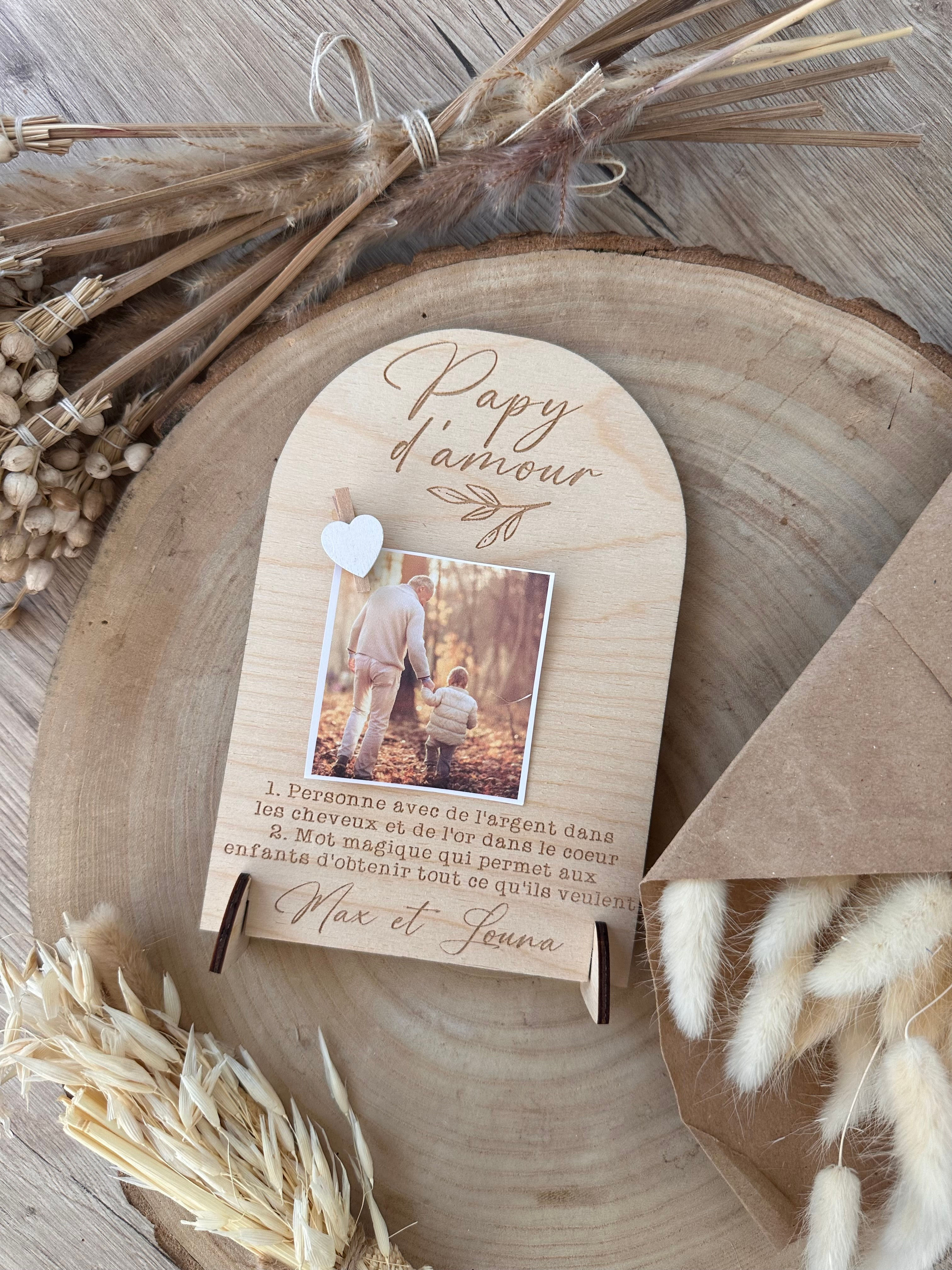 Cadre photo sur socle papy