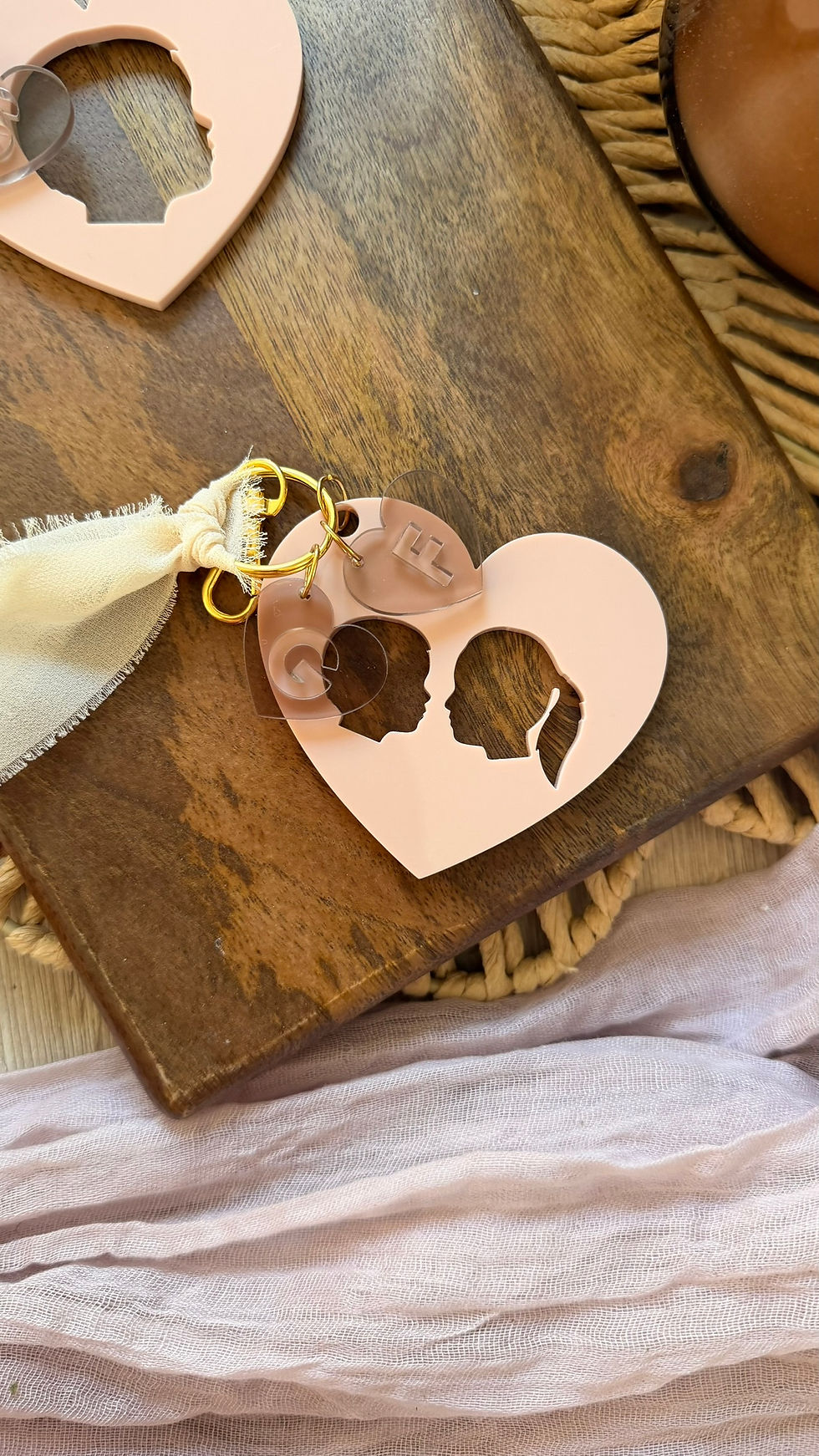 Miniature : Porte clé rose coeur "Jolis profils"