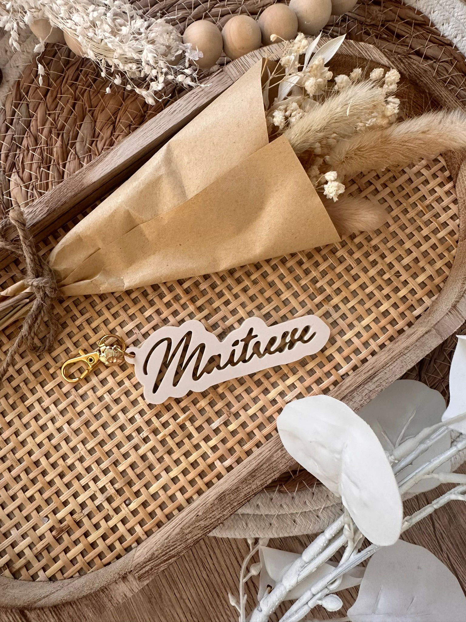 Porte clés calligraphie Maîtresse