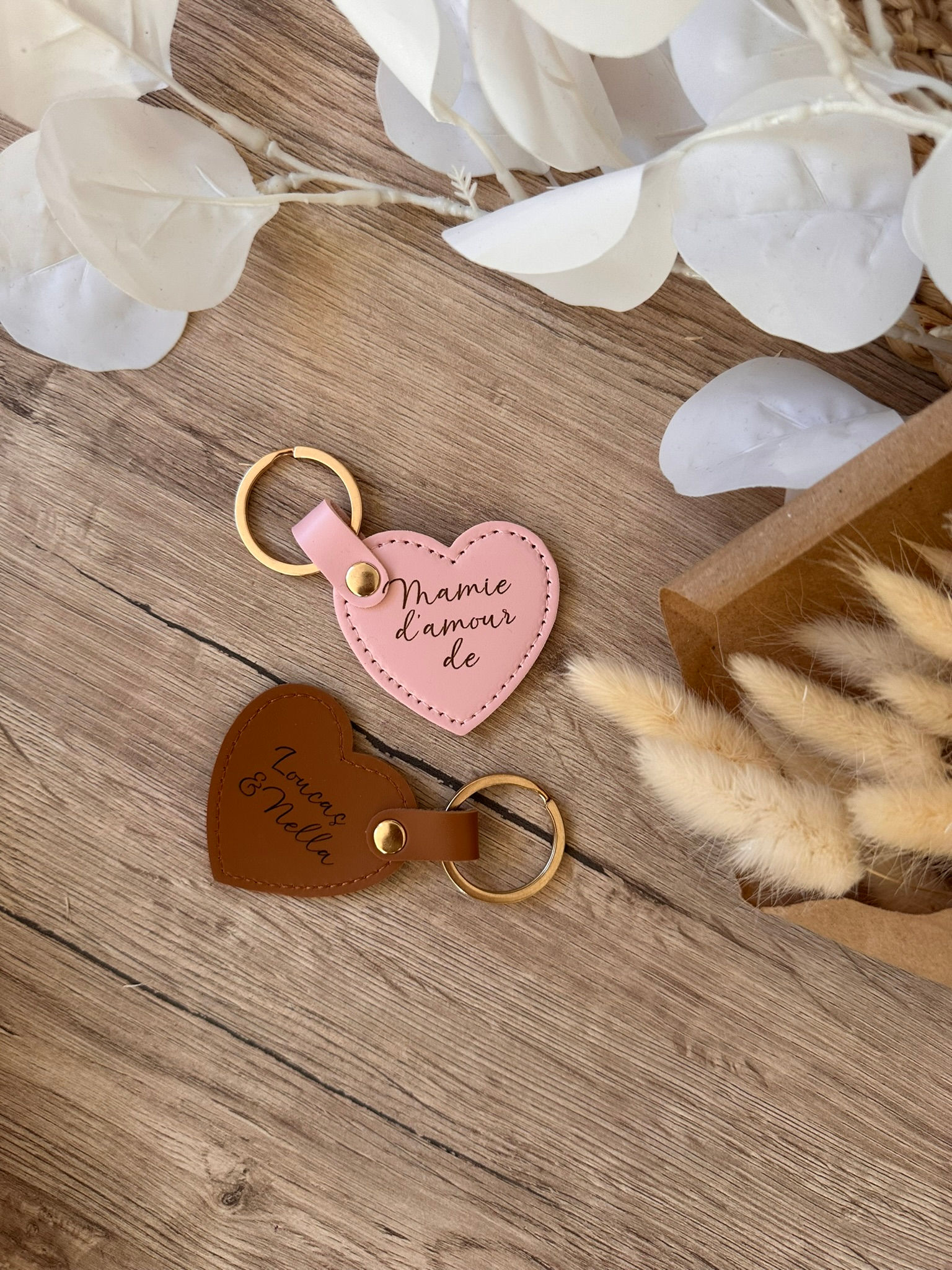 Porte clés coeur simili cuir