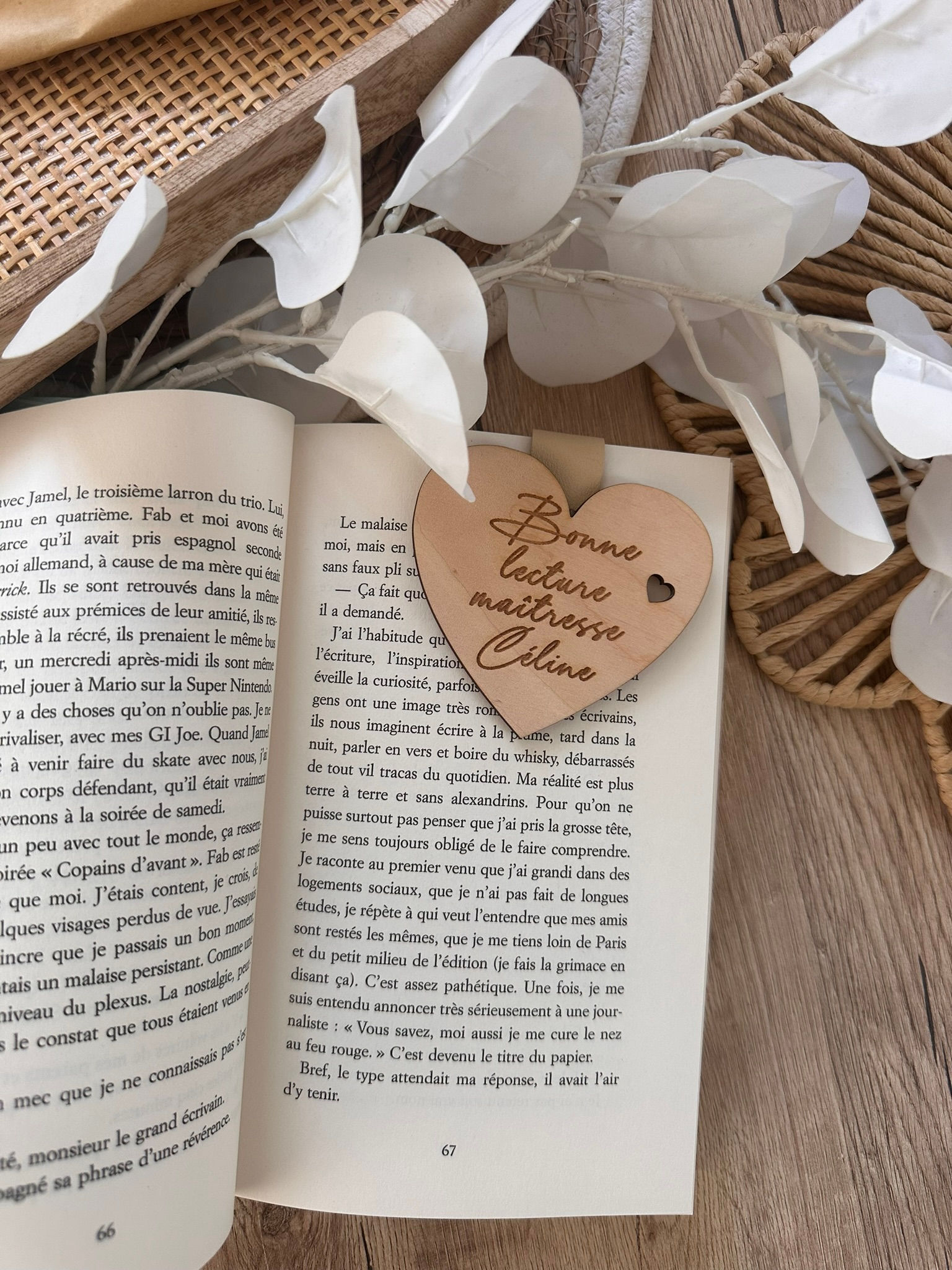 Marque page magnétique coeur