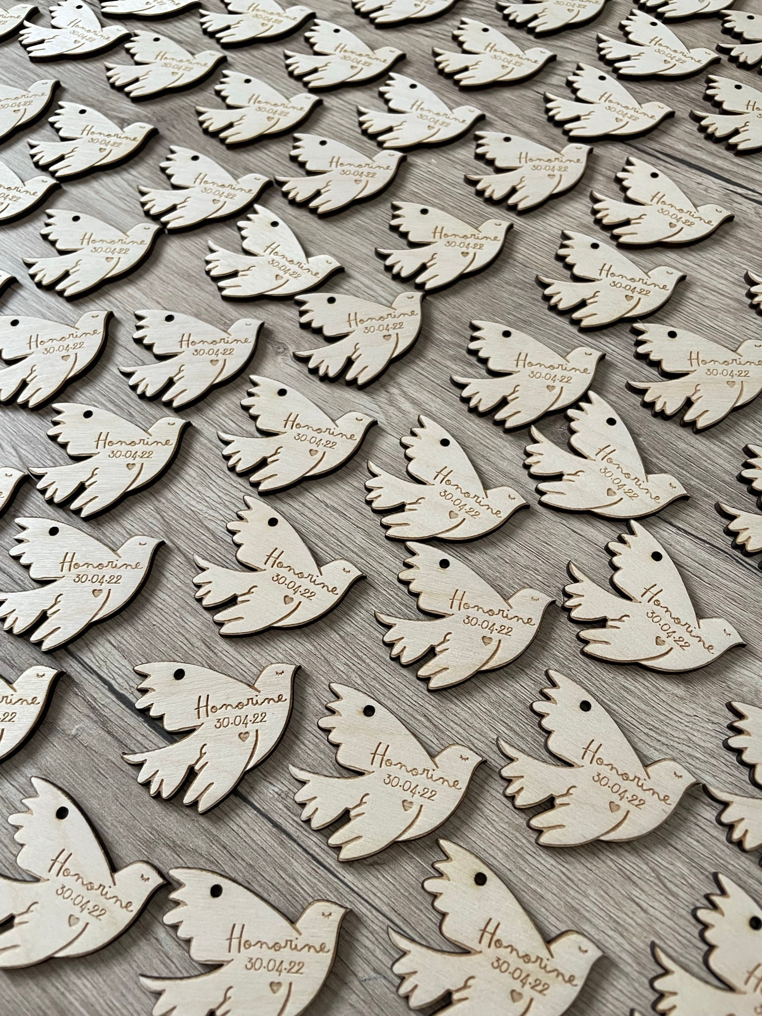 Lot de médaillons colombes à personnaliser