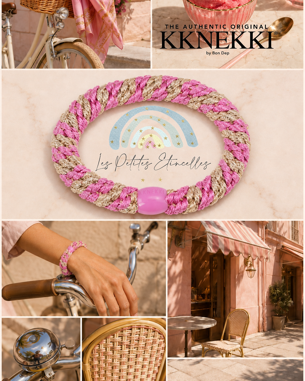 Miniature : Kknekki - BUBBLEGUM BEIGE GLITTER STRIPE