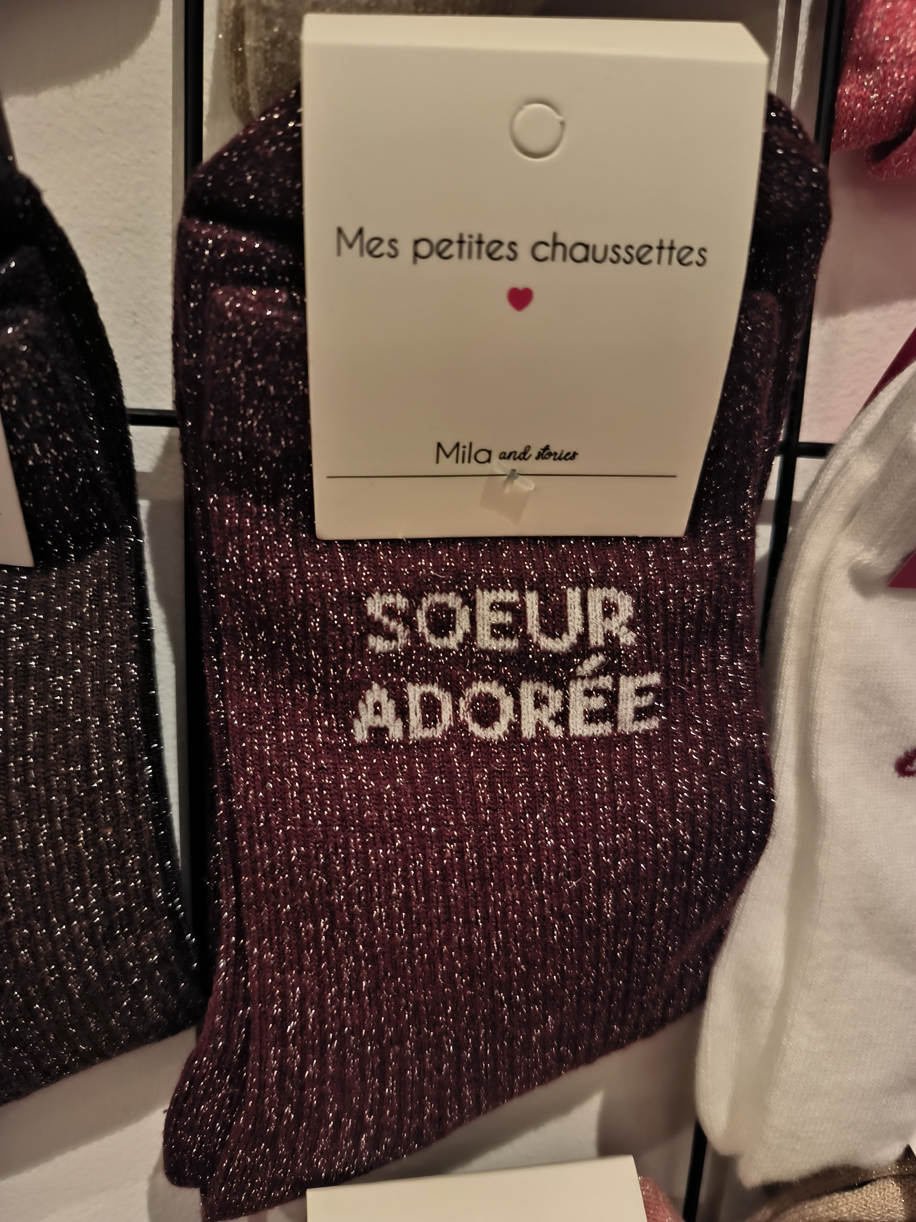 CHAUSSETTES glitter soeur adorée 
