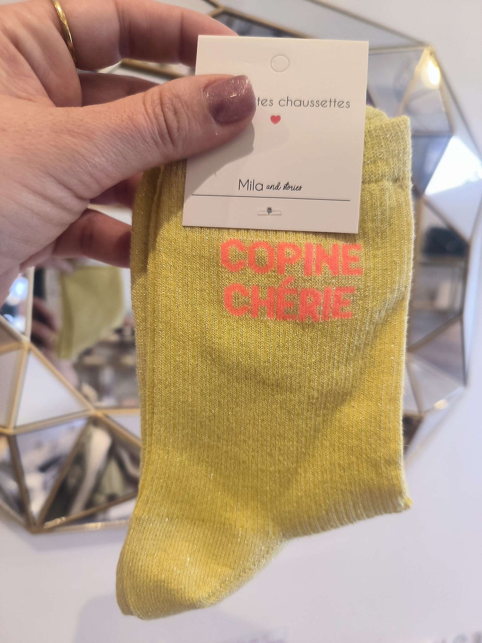 Miniature : CHAUSSETTES glitter "copine chérie"
