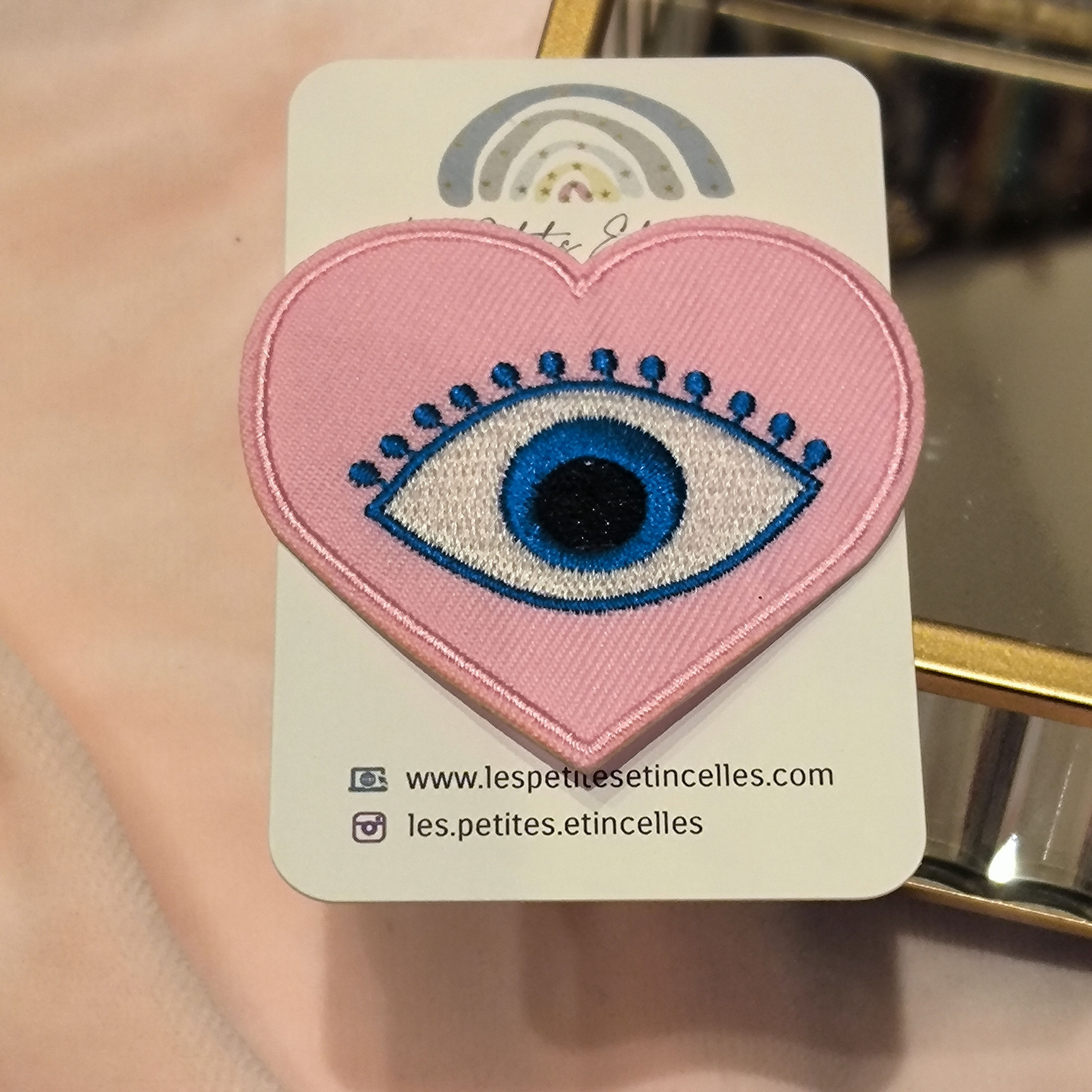 Coeur Œil Nazar 🩷- Patch thermocollant 