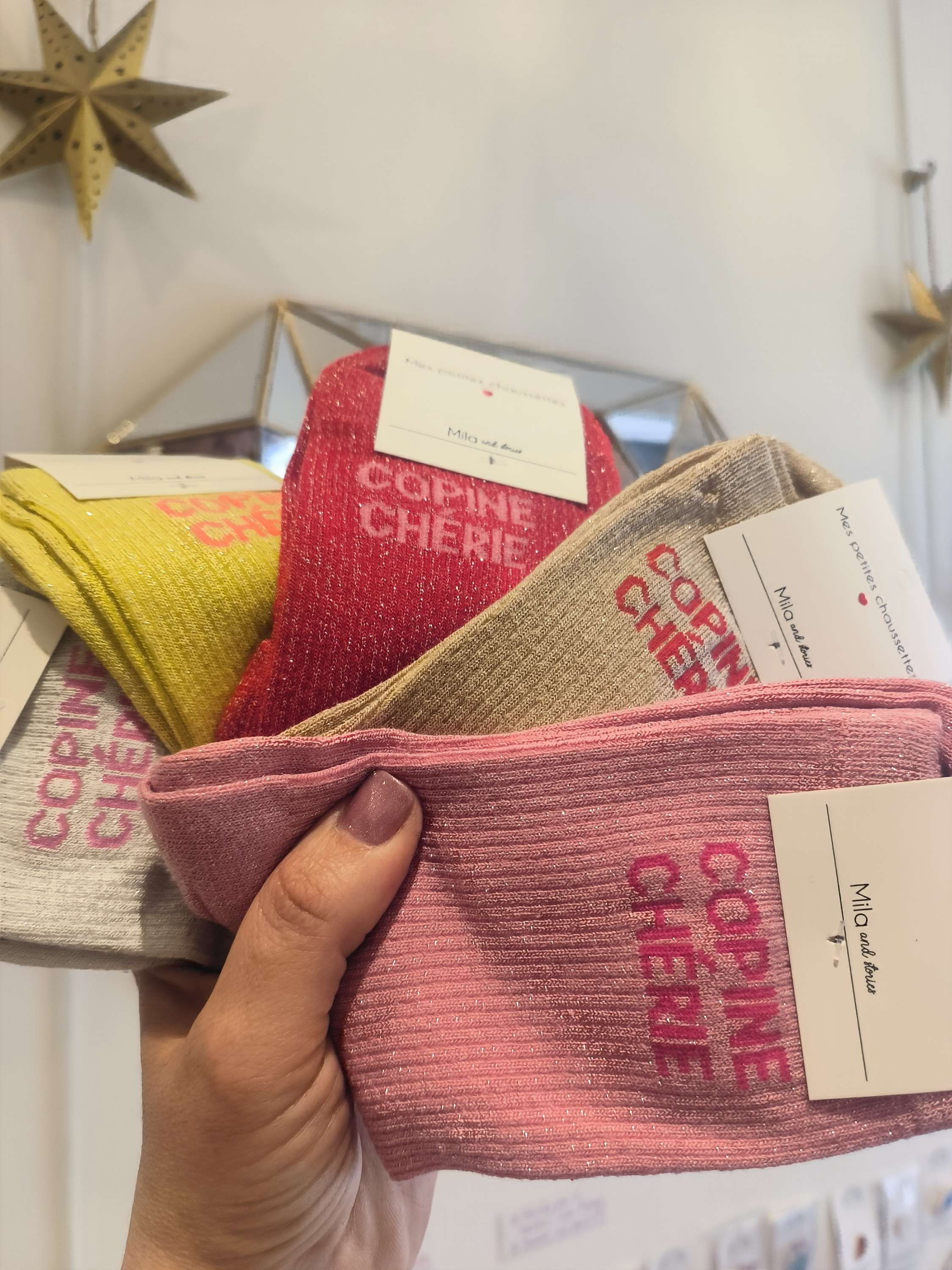 CHAUSSETTES glitter "copine chérie"