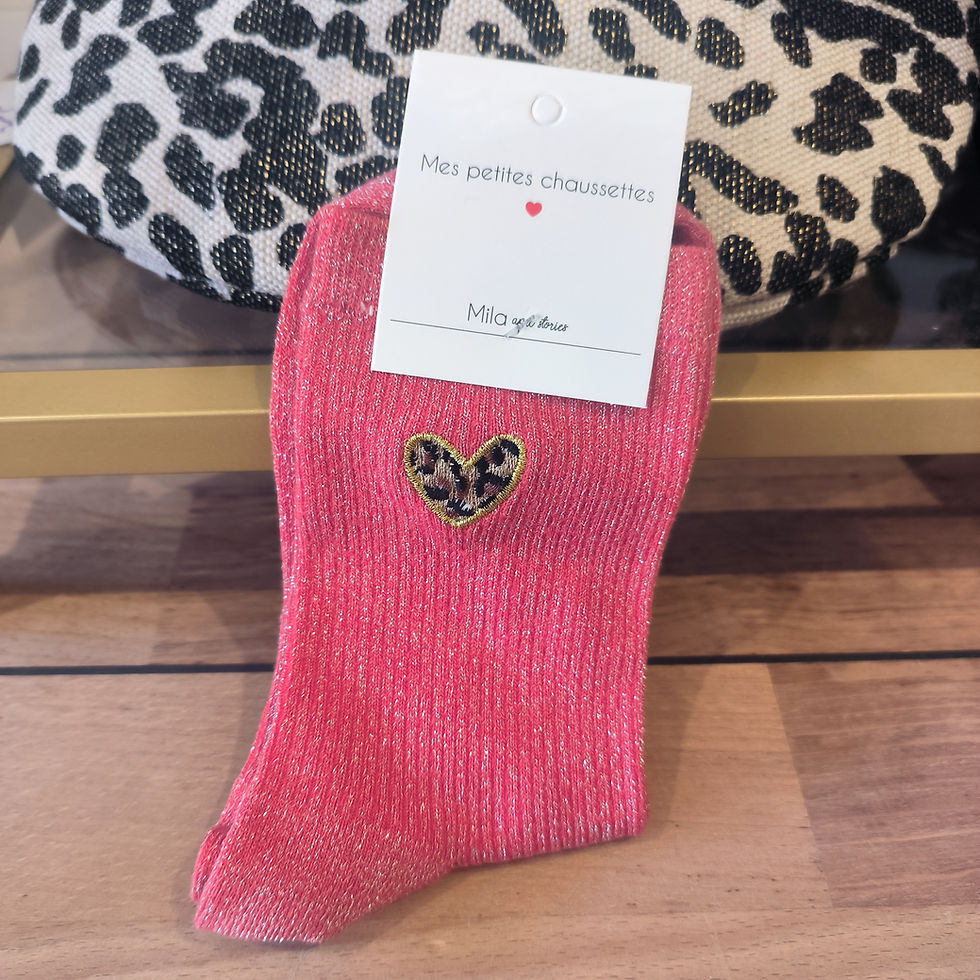 Miniature : CHAUSSETTES glitter cœur Léopard 