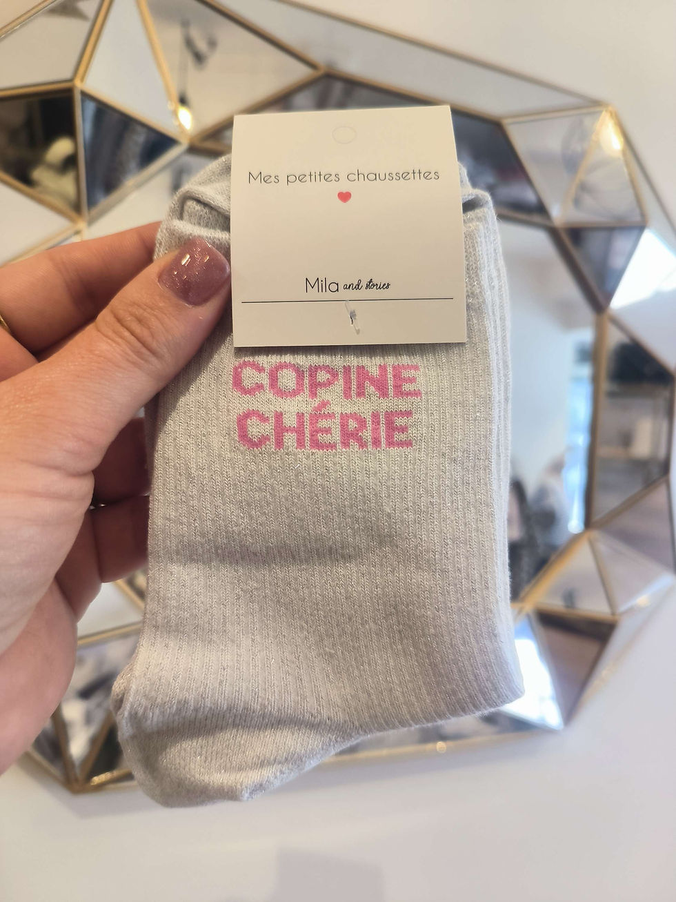 Miniature : CHAUSSETTES glitter "copine chérie"