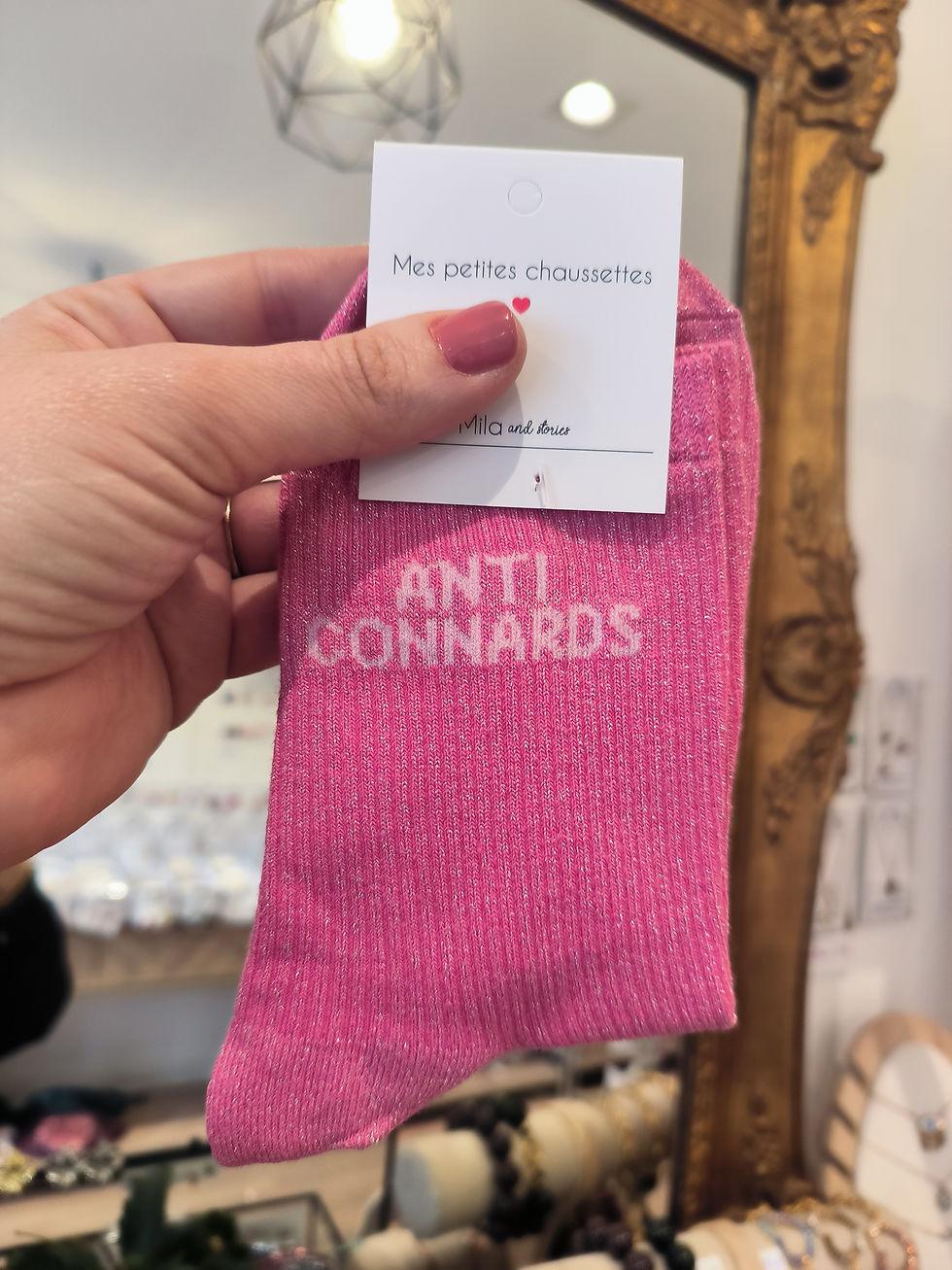 Miniature : CHAUSSETTES glitter "anti connards"