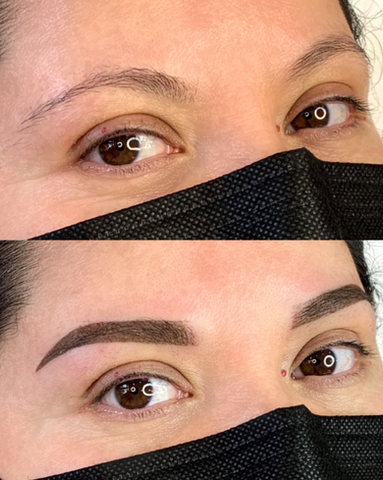 Bare Brows (Top) vs Powder Ombre (Bottom)