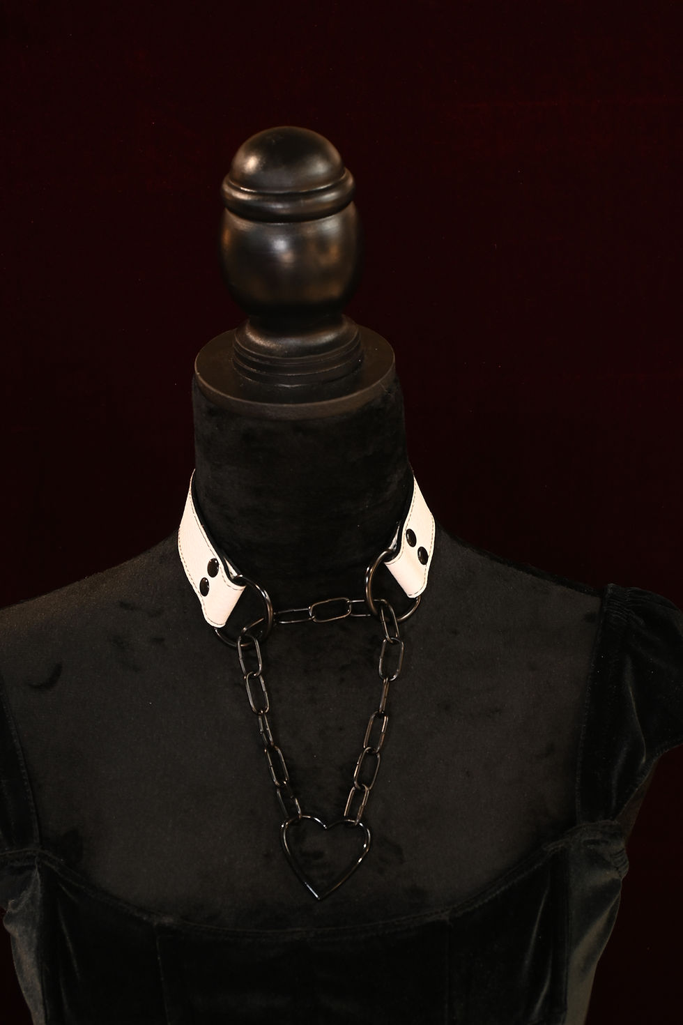 White Leather Locking Martingale Collar