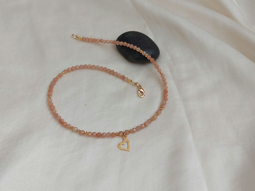 Open heart goldfilled pendant & Sunstone