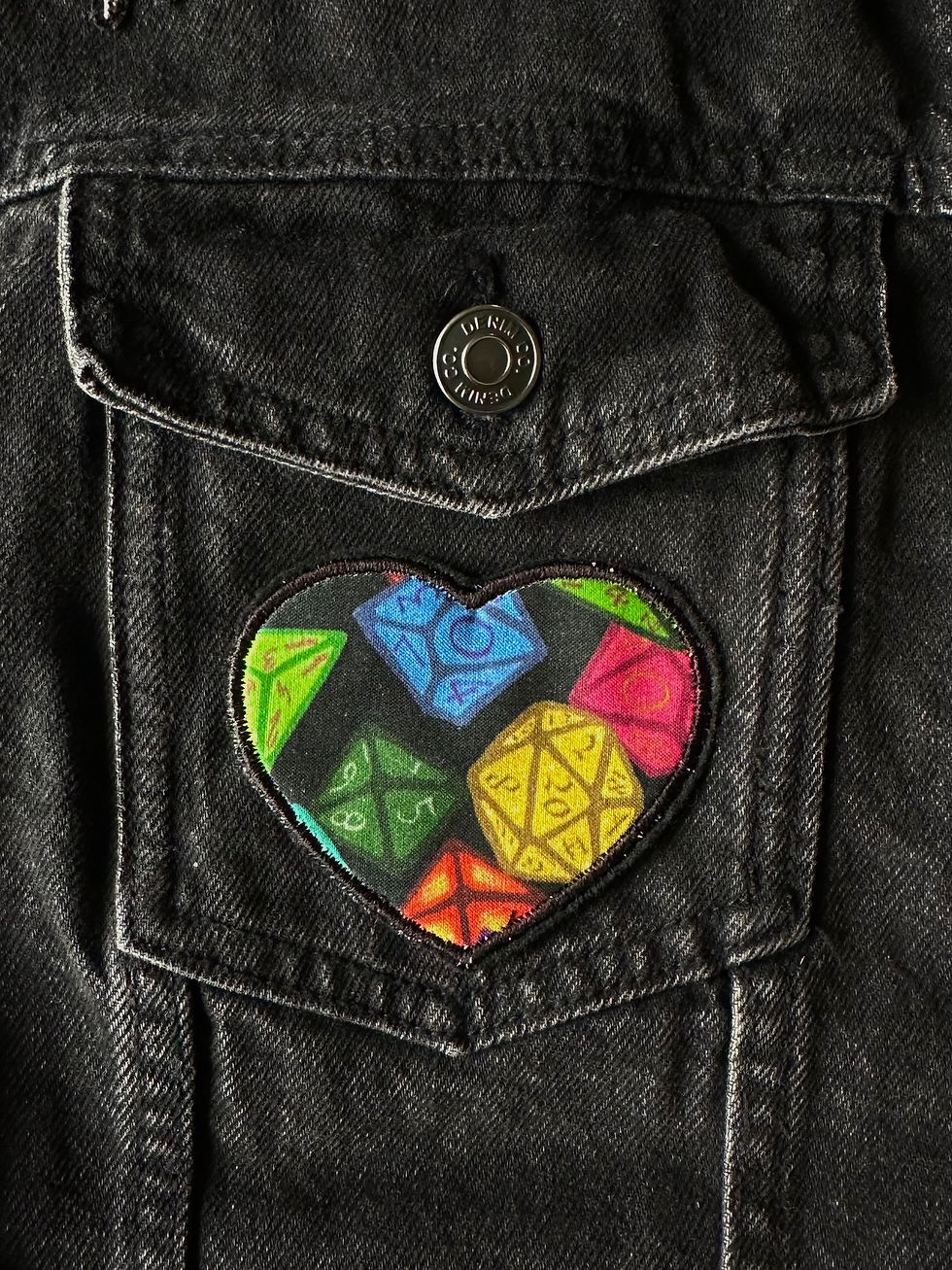 Dice Heart Appliqué Embroidered patch