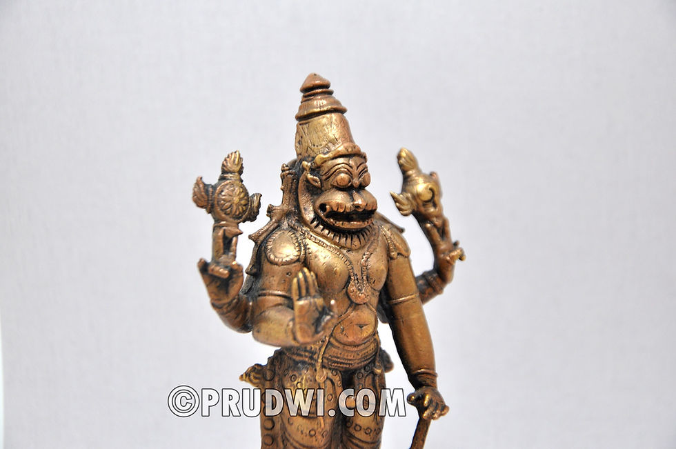 Thumbnail: Standing Narasimha Swamy copper idol