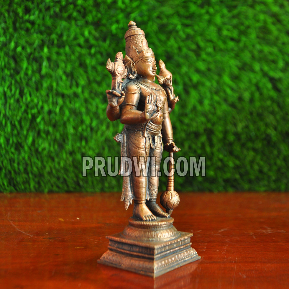 Thumbnail: Sri Maha Vishnu pure and solid copper idol