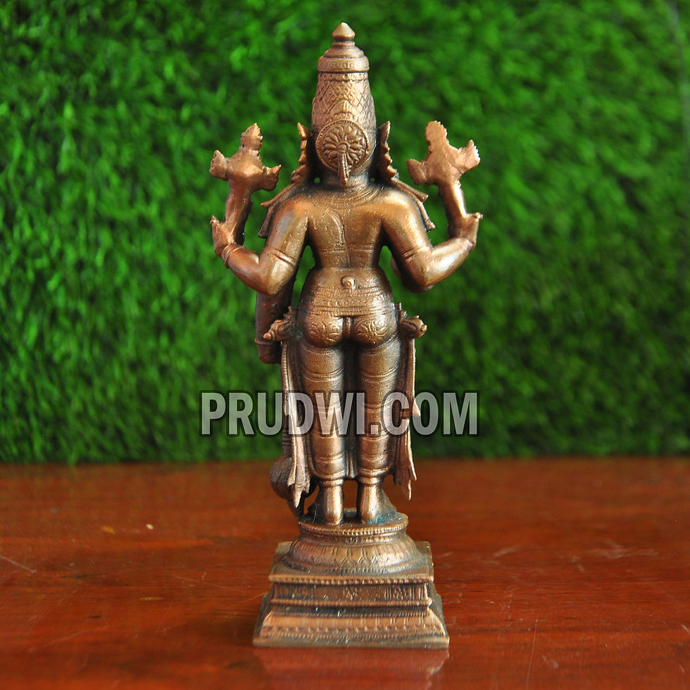 Thumbnail: Sri Maha Vishnu pure and solid copper idol