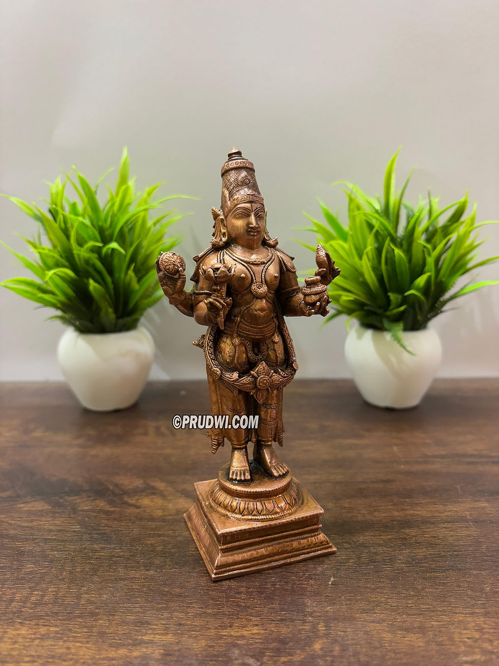 Thumbnail: Dhanvantari pure copper idol - The medicine guru