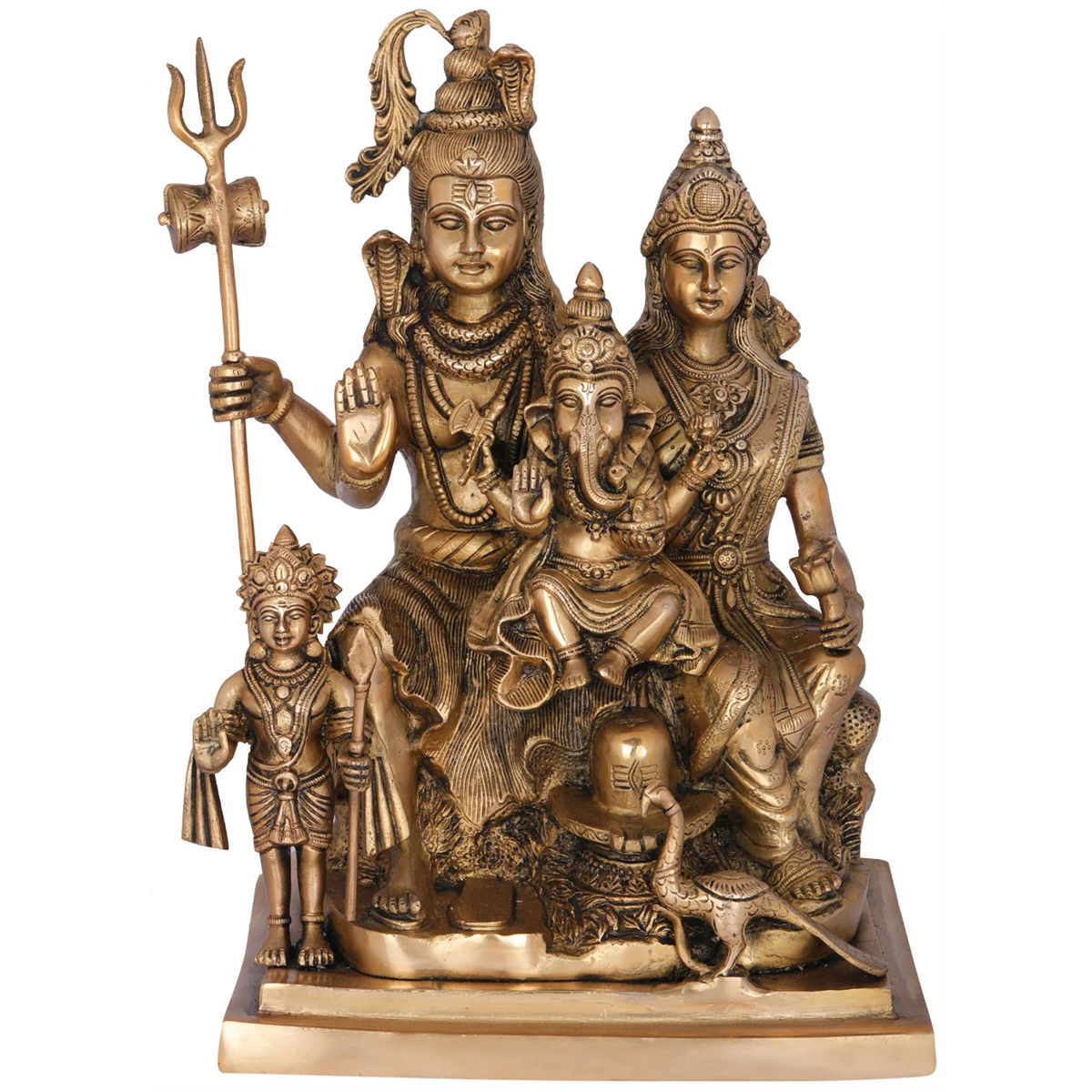 Brass shiva parivar statue