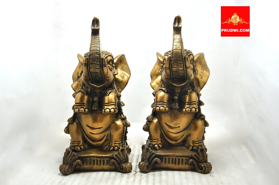 Thumbnail: Brass Royal welcome elephants pair