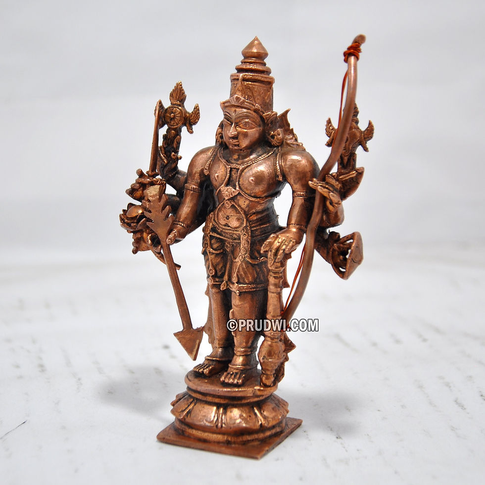 Thumbnail: Chaturbhuja Sri Rama copper idol for home