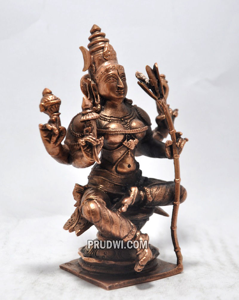 Thumbnail: Lalitha devi or Rajarajeswari devi copper idol