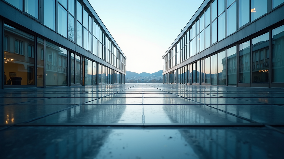 Vue à hauteur des yeux d'un immeuble de bureaux moderne à Zurich