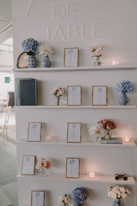 Plan de table pour les invités du mariage