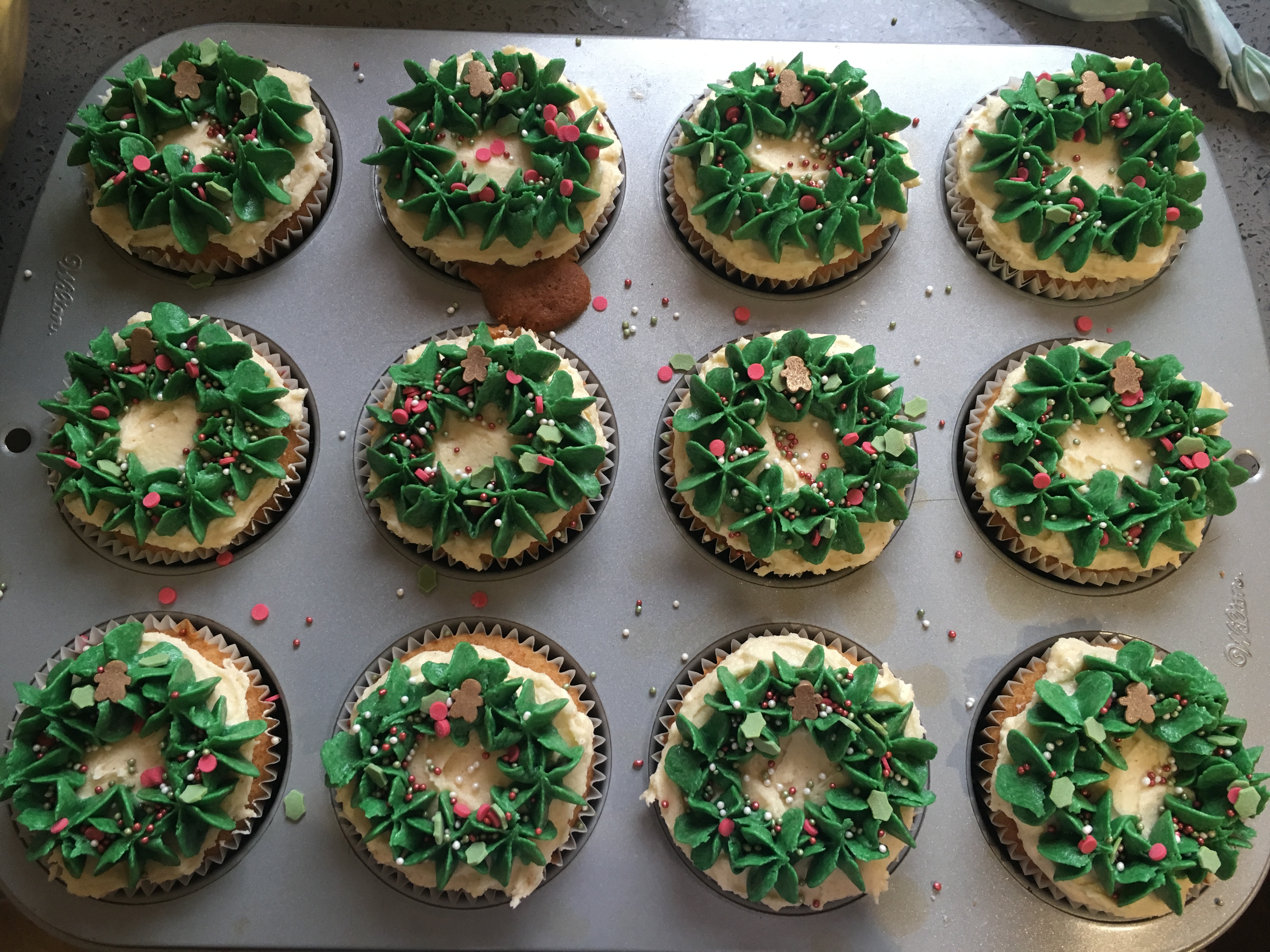 Marzipan Filled Christmas Cupcakes