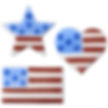 Star, heart, and flag with stars and strips