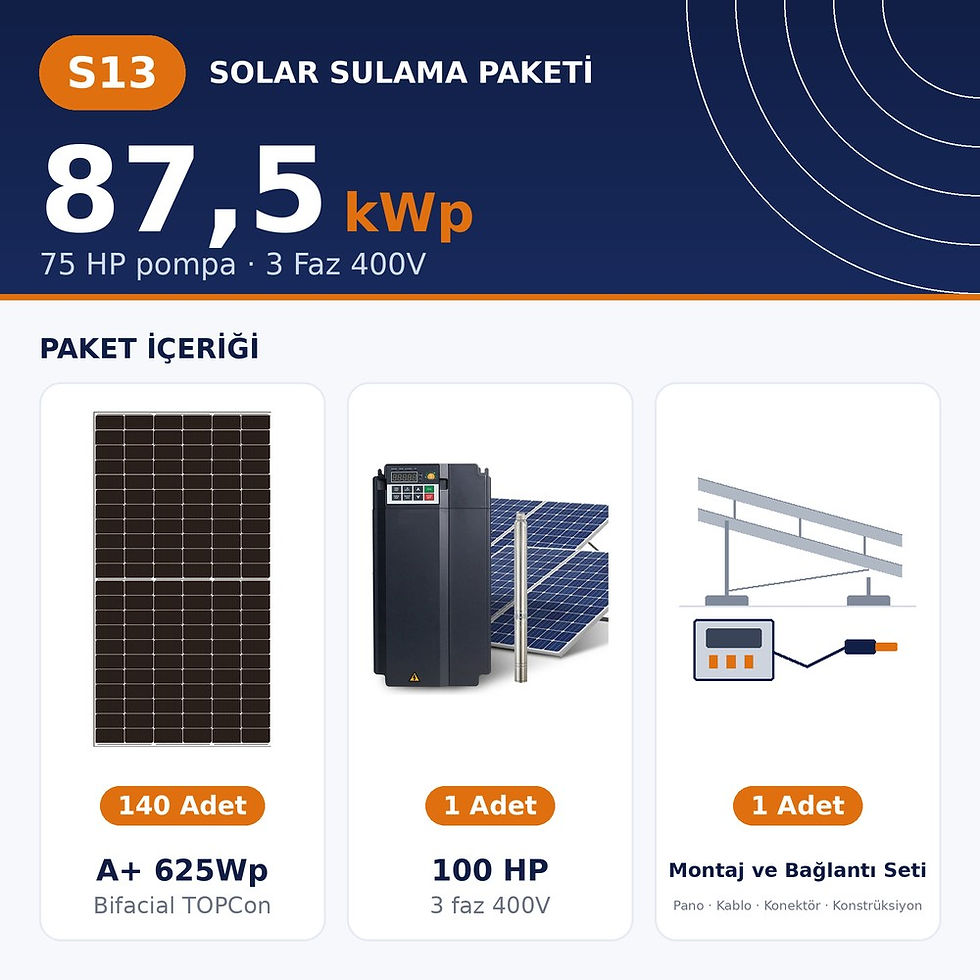 S13 · Trifaze · 75 HP pompa · 87,5 kWp