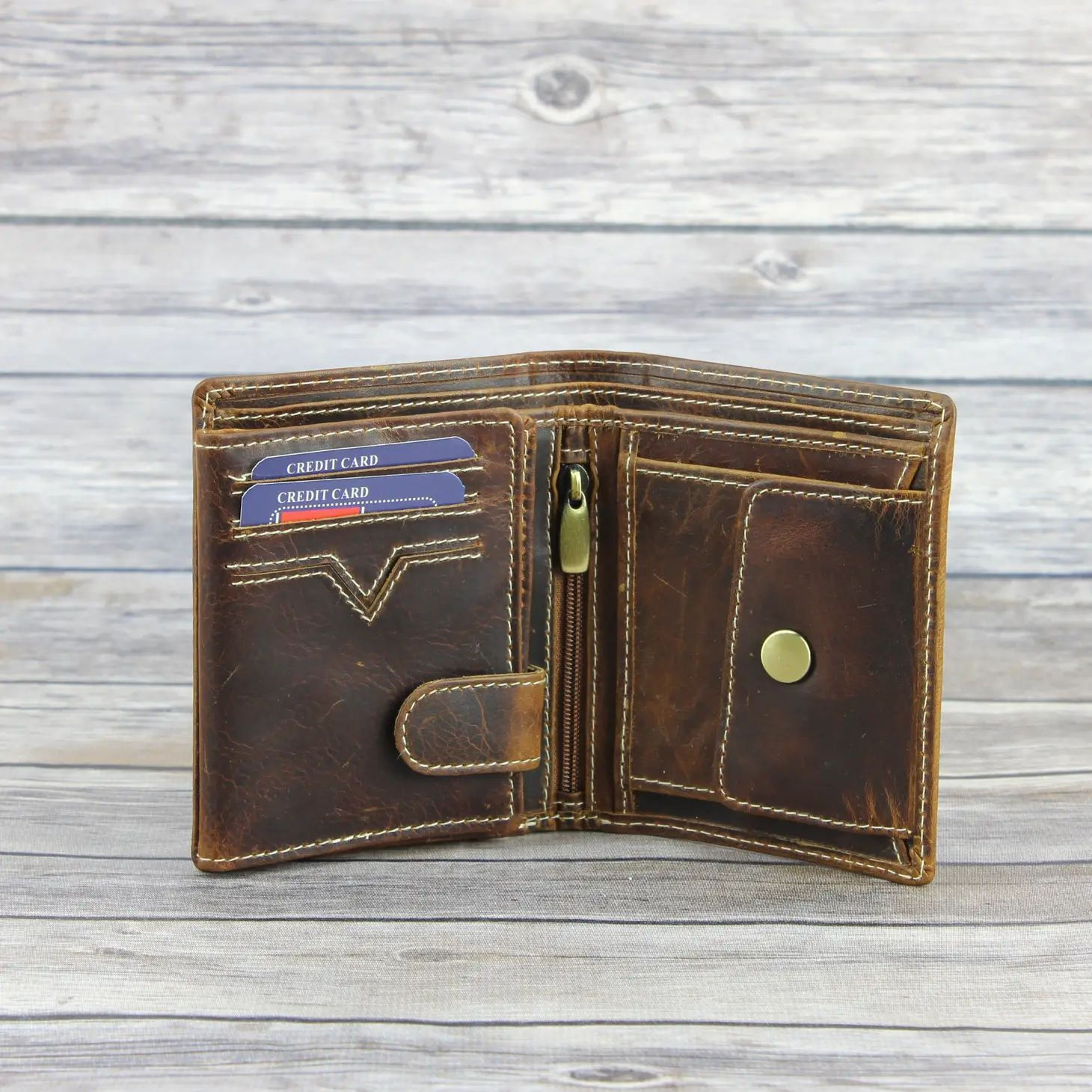Hunter Leather Men's Euro Hipster Wallet Style