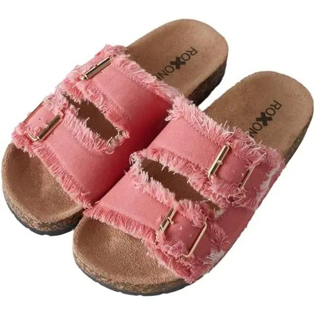 Thumbnail: Women's Comfort Flat Sandals Double Buckle Adjustable Straps