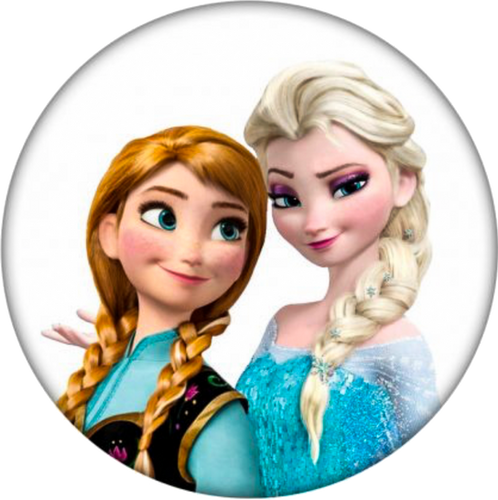 20mm Disney Frozen Elsa and Anna Painted Enamel Snap Char