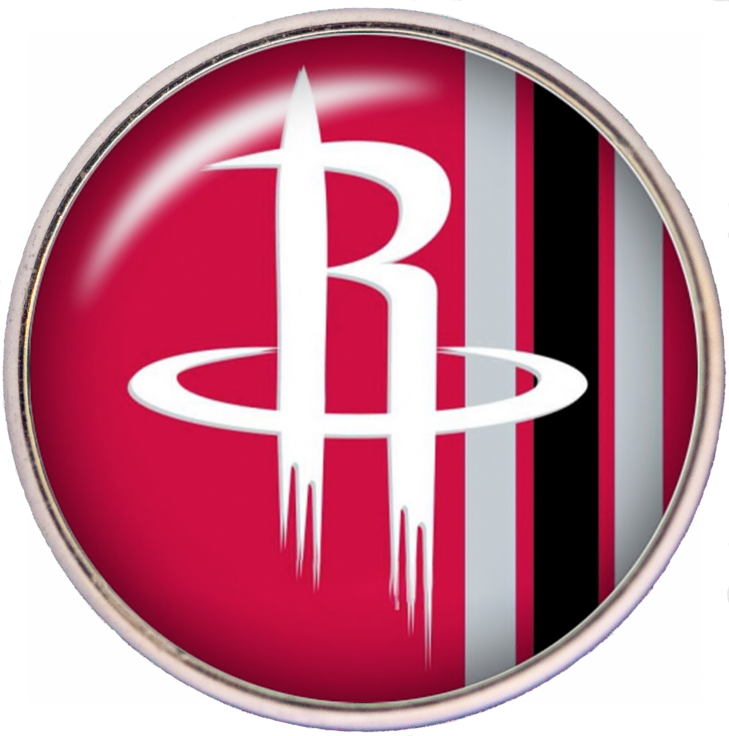 20mm Houston Rockets NBA Basketball Logo Snap Charm