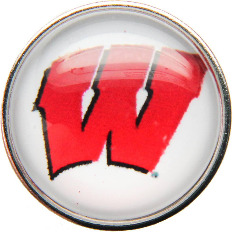 Thumbnail: 20mm Wisconsin Badgers NCAA Logo Snap Charm