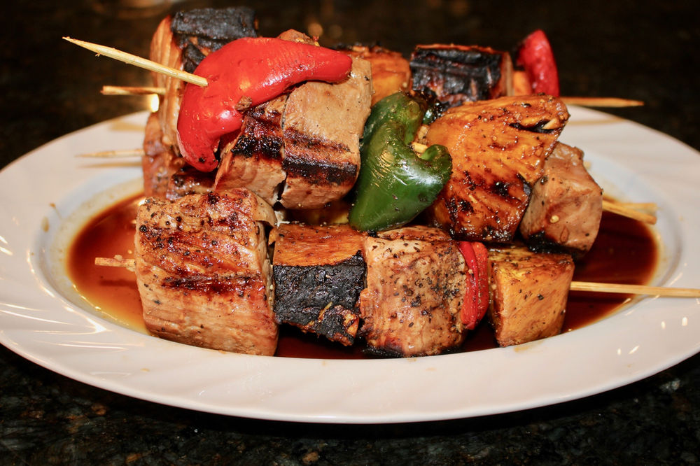 Tuna Kebabs Woven With Pineapple Seared And Grilled To Perfection