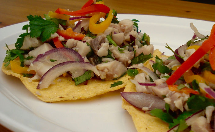 Mexican Ceviche Yellowtail Tostadas