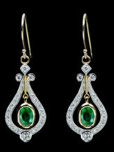 emerald and diamond topaz drop earrings