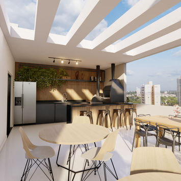 Espaço de lazer e convívio. O Rooftop do  ICONI Jardim São Paulo conta com vista da Capital paulista, espaço de festas e Piscina, modernidade e conforto sem sair de casa.