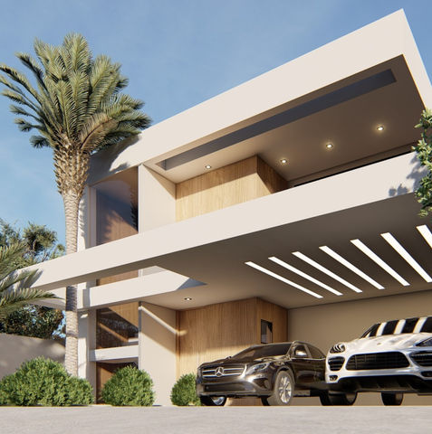 Casa MF Fachada principal, Casa Urbana com amplo espaço de garagem e espaços verdes..jpg