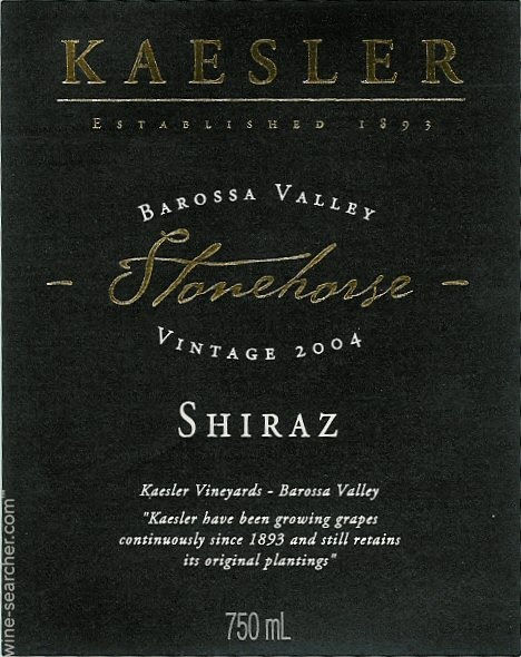 2006 Kaesler "Stonehorse" Shiraz Barossa Valley South Australia