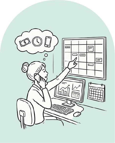 User persona profile for a clinic manager showing frustrations and goals.