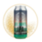 Beer can labeled Focbelt Brewing Company Del Norte IPA, 7.0% ABV, centered on white with orange speckled circle backdrop
